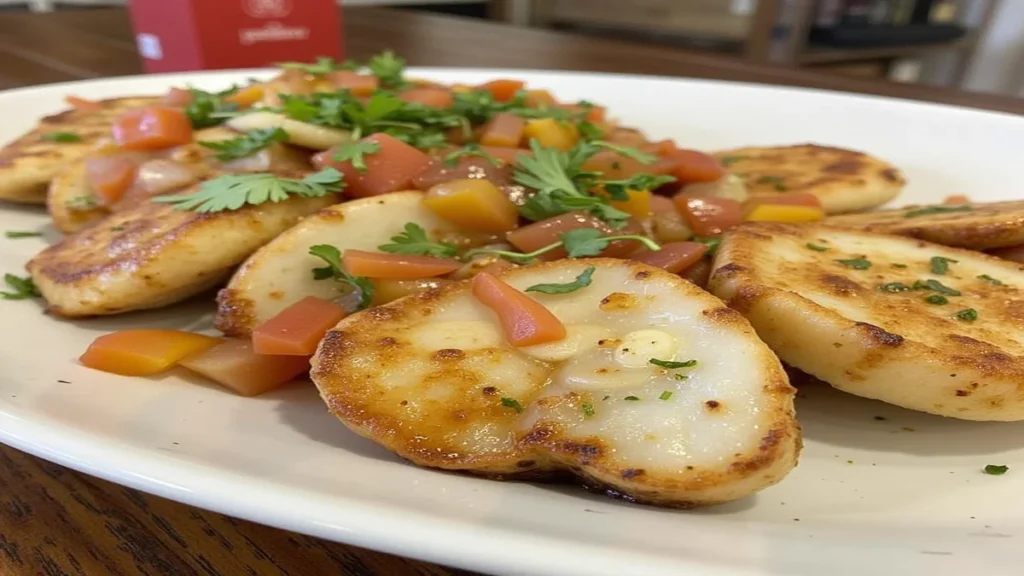 Grilled wahoo fish fillet with fresh herbs and a side of vegetables, perfect for wahoo fish recipes.