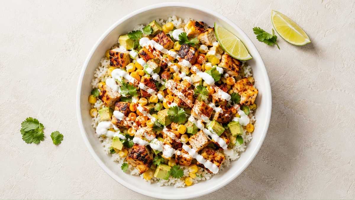 Street Corn Chicken Rice Bowl