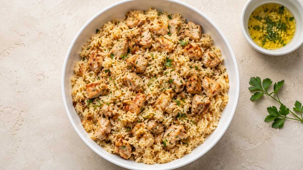Garlic Butter Chicken Rice Bowl