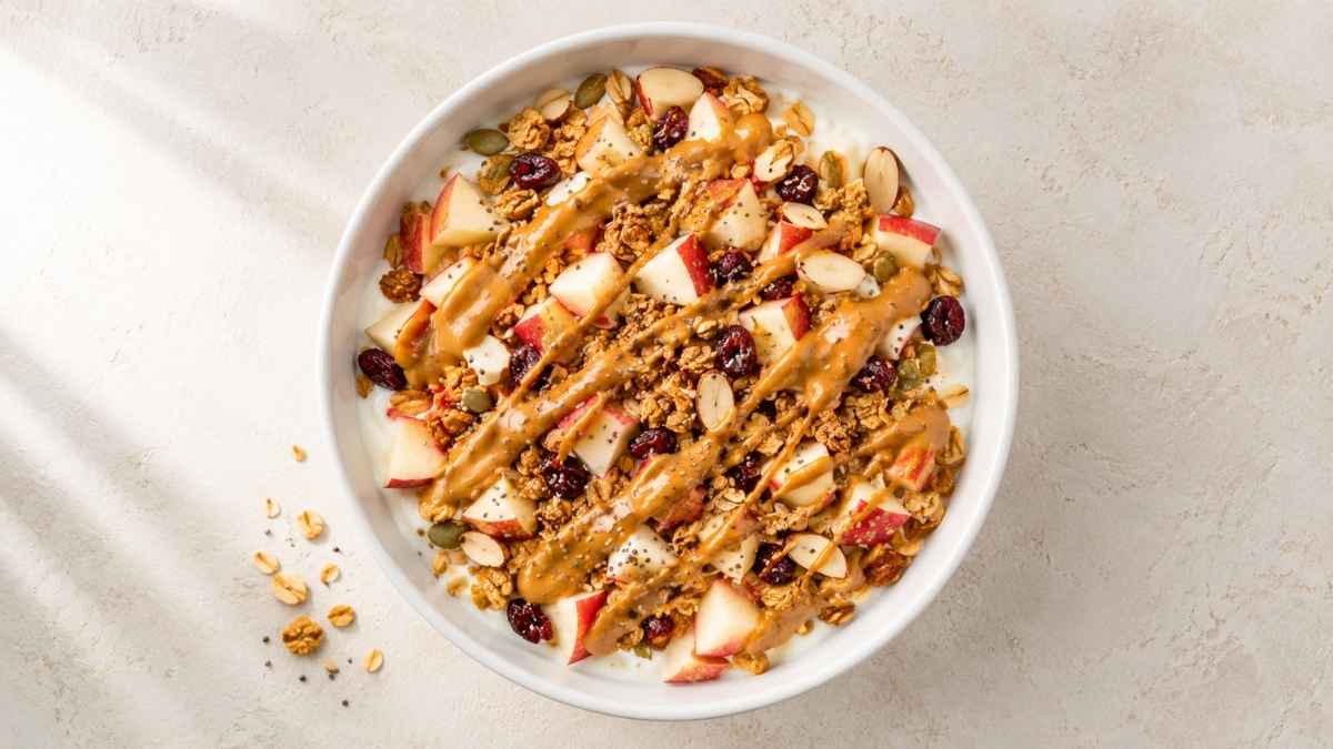 Granola Yogurt Bowl with Apples & Peanut Butter