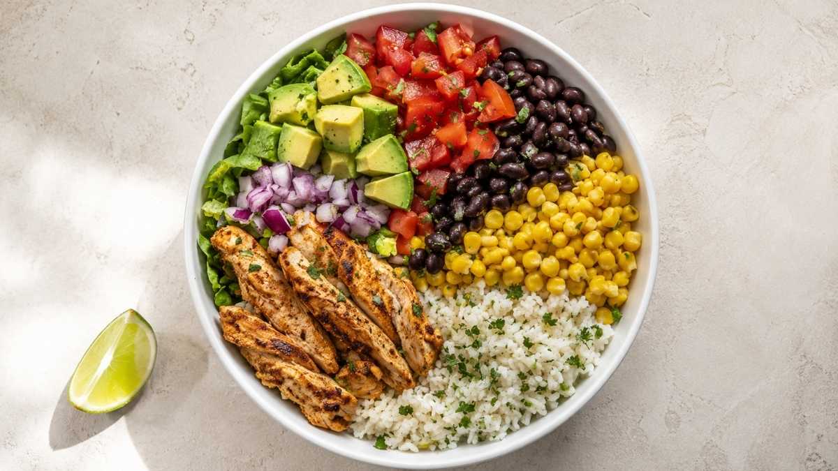 High Protein Chicken Burrito Bowl