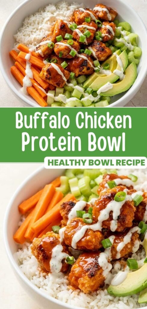 Buffalo Chicken Protein Bowl finished in a bowl, ready in 40 minutes